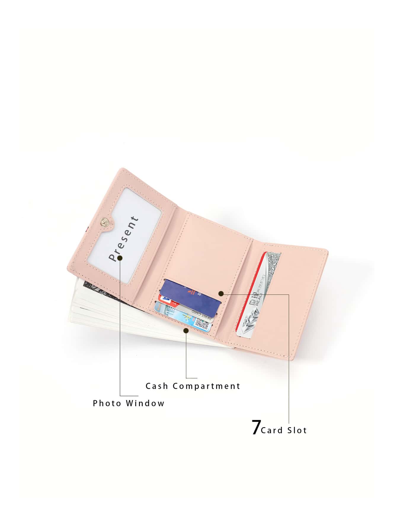 Cartera pequeña con gráfico de figura de dibujos animados - Rosa - Añade 2