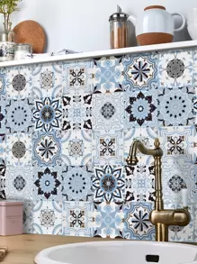 12 miếng giấy dán tường chống nước in họa tiết Rama trang trí Rama, miếng dán cải tạo bóc tấm tường, giấy dán tường, giấy dán tường, vật dụng trang trí mùa xuân làm mới ngôi nhà của bạn, miếng dán trang trí Rama - Nhiều màu - Xem 1