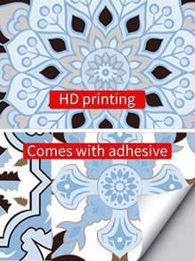 12 miếng giấy dán tường chống nước in họa tiết Rama trang trí Rama, miếng dán cải tạo bóc tấm tường, giấy dán tường, giấy dán tường, vật dụng trang trí mùa xuân làm mới ngôi nhà của bạn, miếng dán trang trí Rama - Nhiều màu - Xem 4