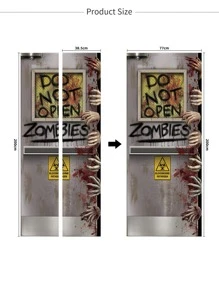 Halloween Print Door Sticker - Multicolor - View 3