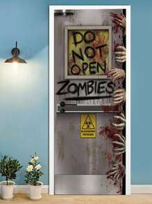 Halloween Print Door Sticker - Multicolor - View 4