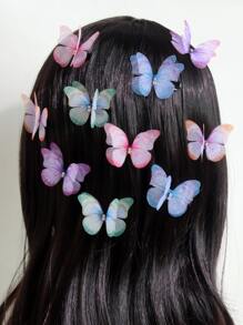 10pcs Toddler Girls Butterfly Decor Hair Clip