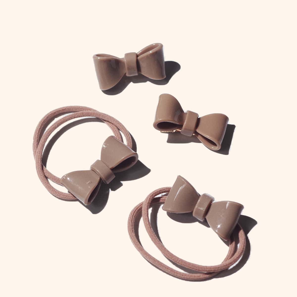 

4pcs Toddler Girls Bow Decor Hair Accessory Set, Multicolor