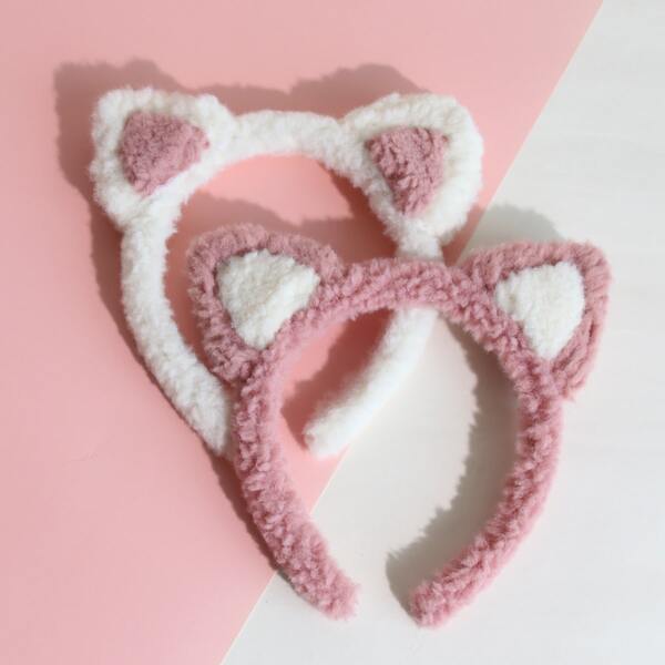

2pcs Toddler Girls Ear Decor Hair Hoop, Multicolor