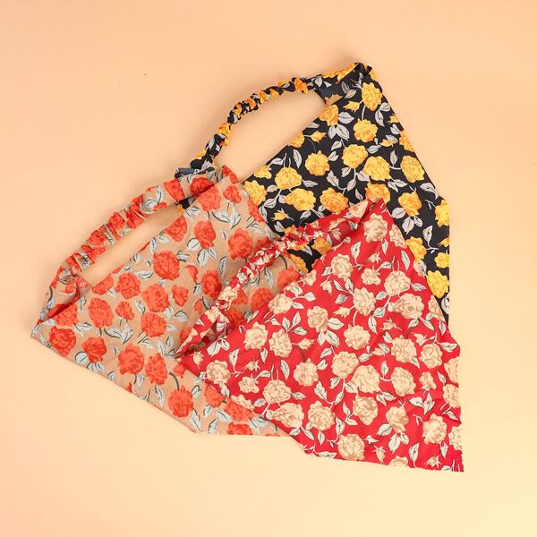 

3pcs Toddler Girls Floral Print Headband, Multicolor