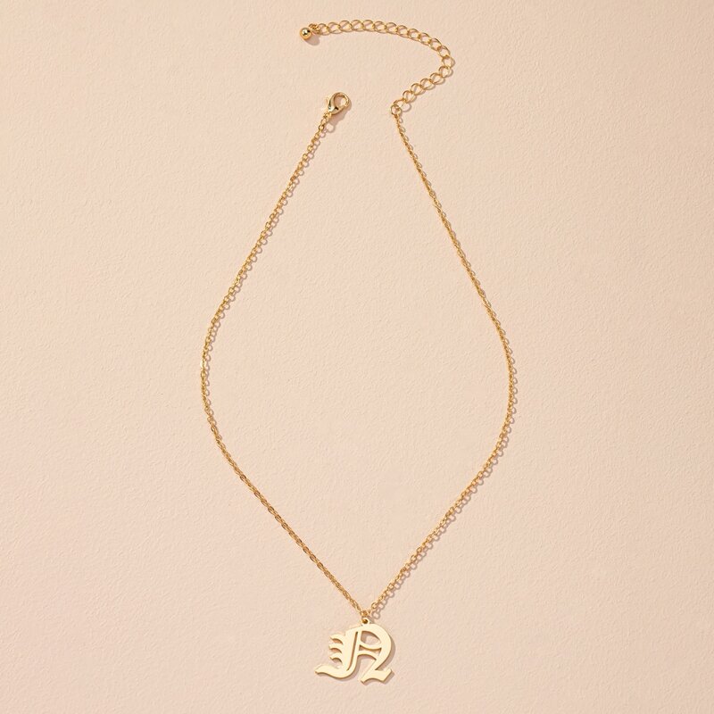 

Letter Design Chain Necklace, Gold