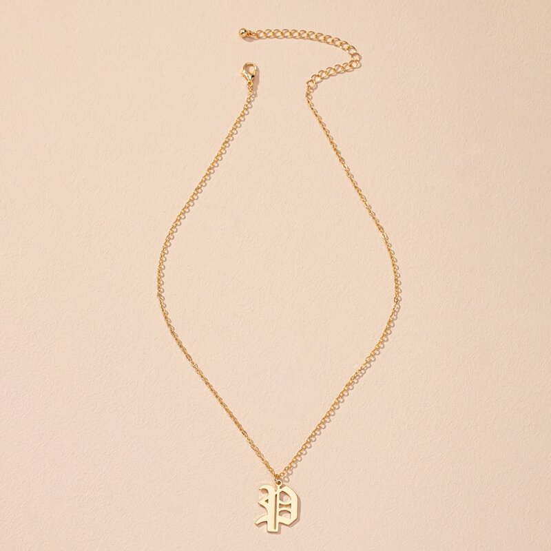 

Letter Design Chain Necklace, Gold
