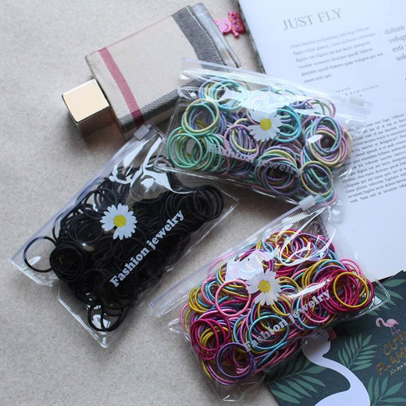 

100pcs Random Color Hair Tie, Multicolor