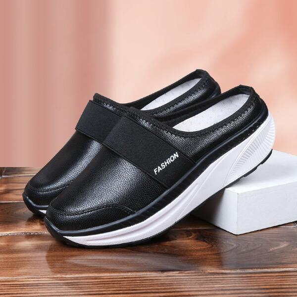 

Letter Graphic Sneaker Mules, Black