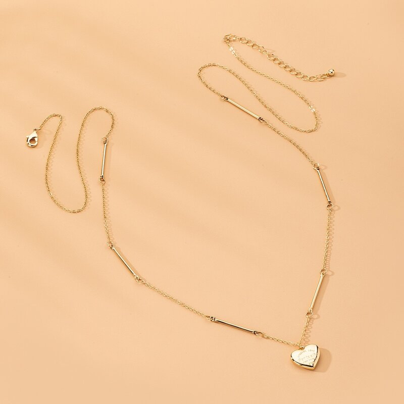 

Heart Pendant Chain Necklace, Gold