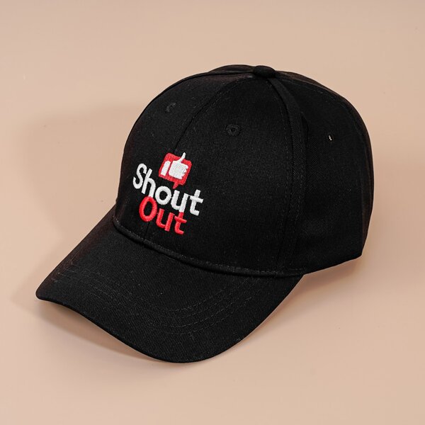 

Men Letter Embroidered Baseball Cap, Black