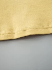 Recién nacido Bebé Top unicolor de cuello redondo - Amarillo - Ver 3