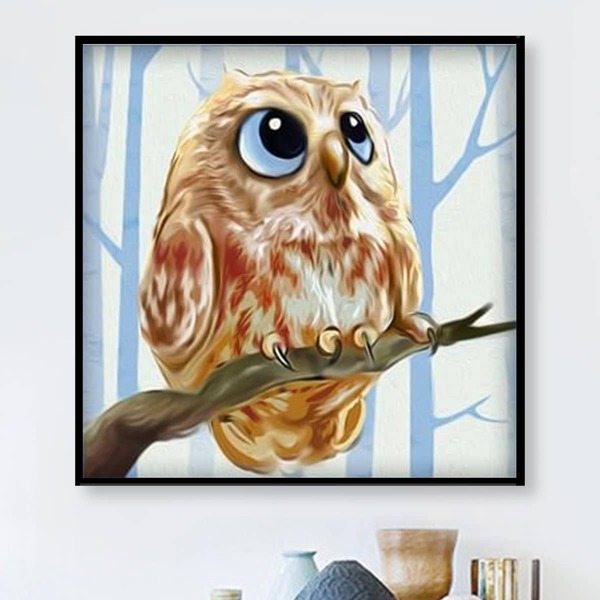 

Owl Print DIY Diamond Unframed Painting, Multicolor
