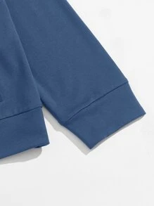 GENTILAND Men Cotton Patched Detail Pullover - Dusty Blue - View 3