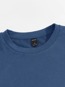 GENTILAND Men Cotton Patched Detail Pullover - Dusty Blue - View 4