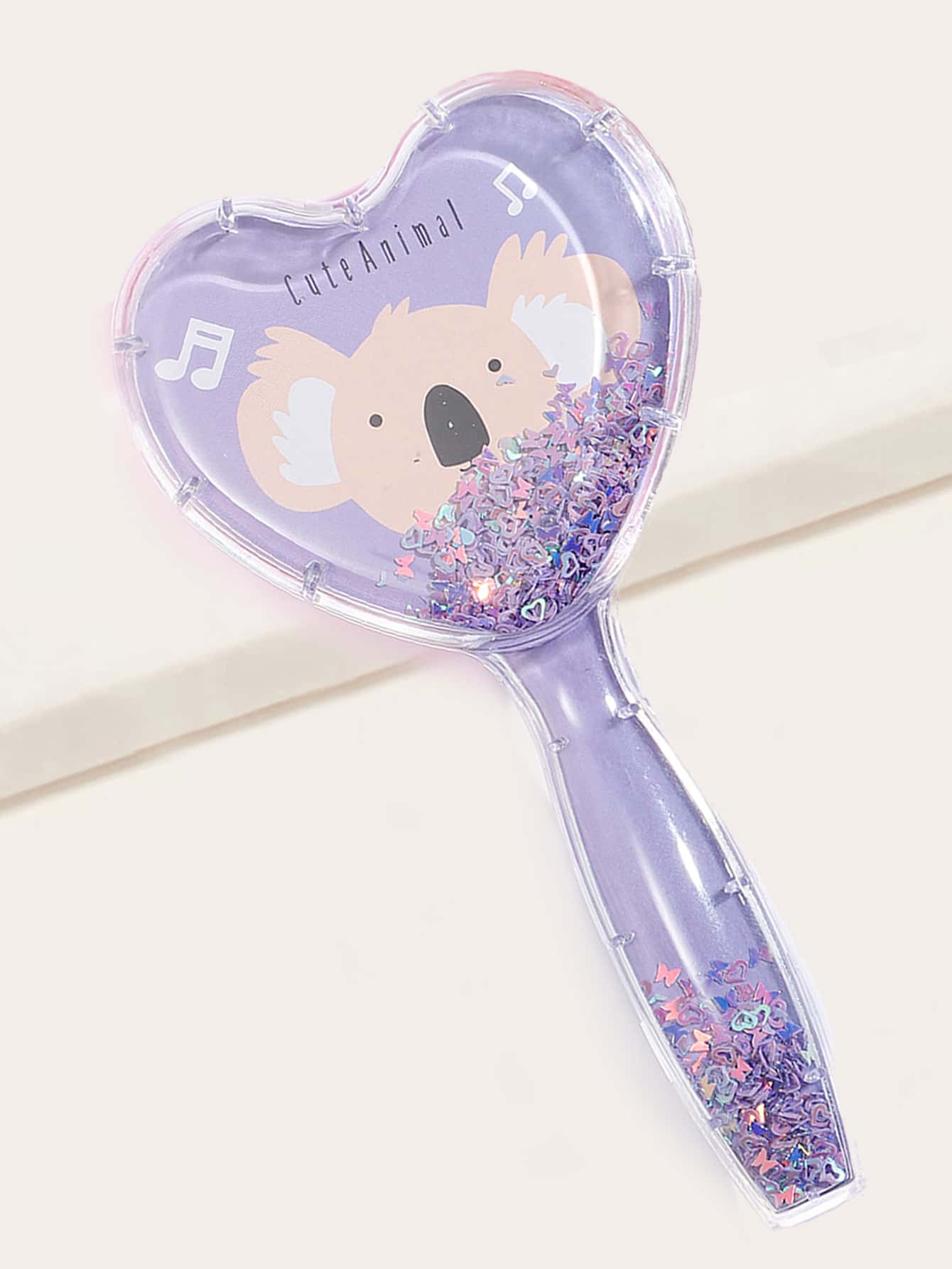 Cartoon Koala Print Hair Brush - Dusty Purple - View 1