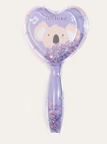 Cartoon Koala Print Hair Brush - Dusty Purple - View 3