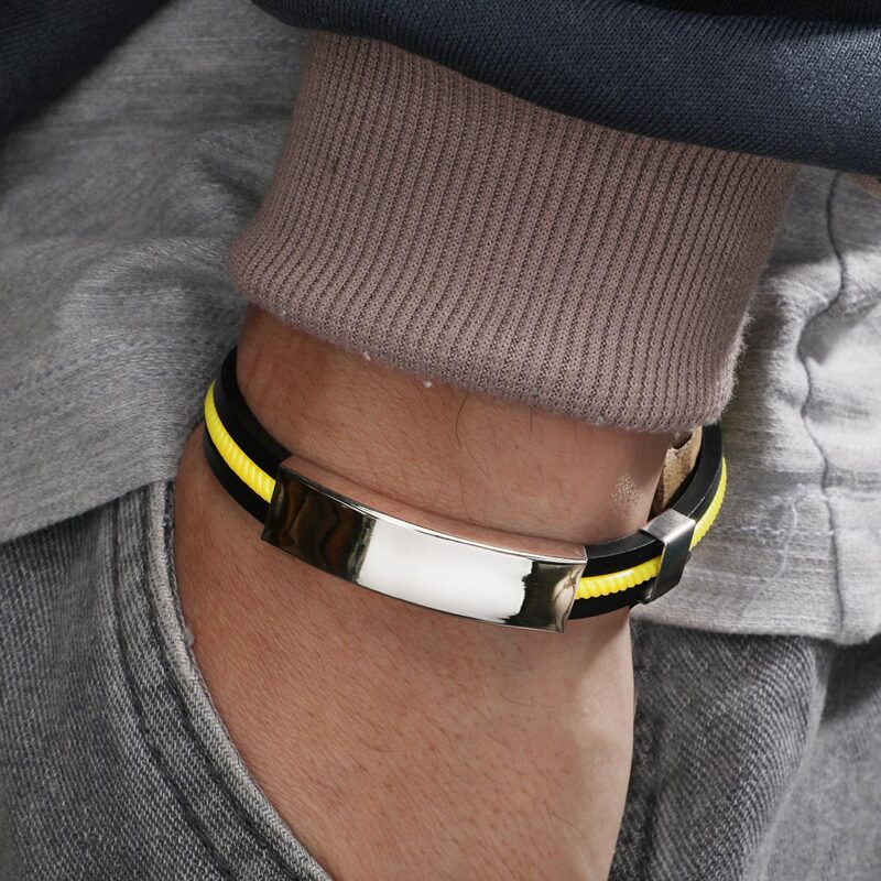 

Guys PU Leather Bracelet, Black