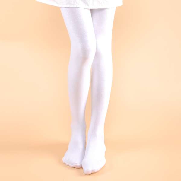 

Toddler Girls Solid Tights, White