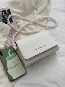 輕便商務休閒菱形公主人造珍珠和水鑽珍珠鍊和裝飾迷你字母圖案人造珍珠肩帶斜挎包適合派對、婚禮、舞會和晚宴、口紅、女式珍珠包適合青少年女孩女大學生、新秀和白領完美適合辦公室、大學、工作、商務、通勤、戶外、旅行、郊遊