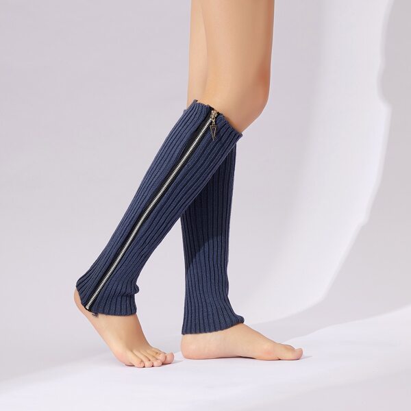 

Zipper Side Leg Warmers, Baby blue