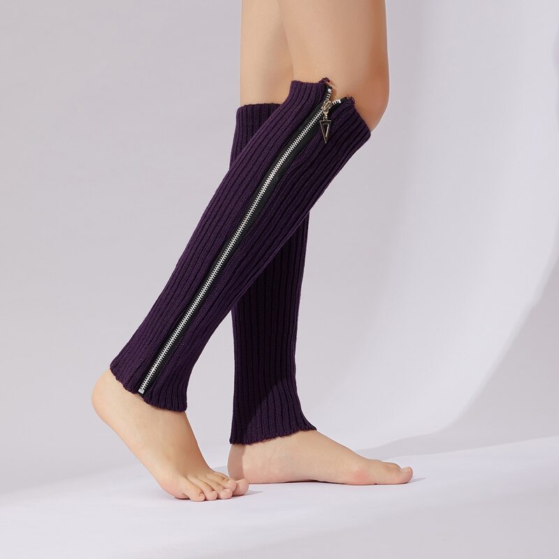 

Zipper Side Leg Warmers, Mauve purple