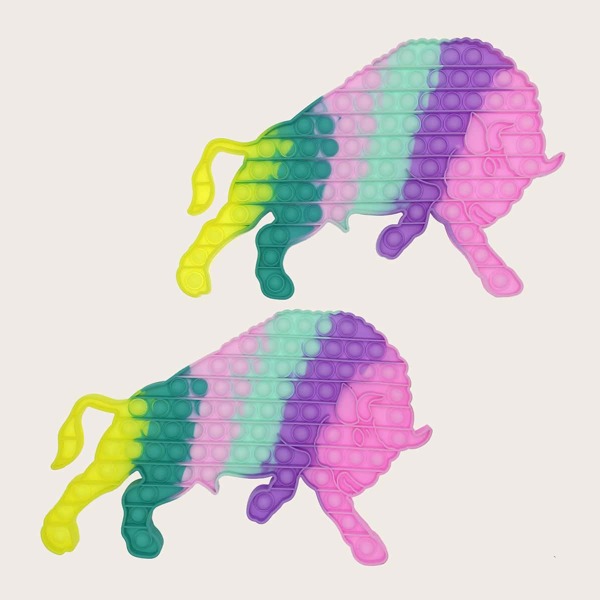 

1pc Cattle Shaped Random Push Pop Bubble, Multicolor
