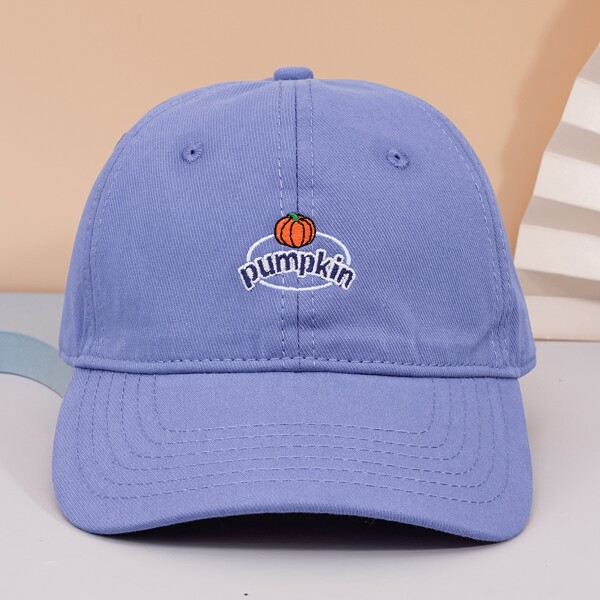 

Men Letter & Pumpkin Embroidered Baseball Cap, Purple