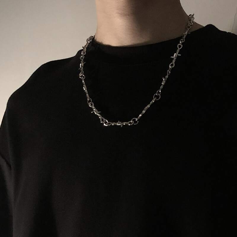 

Guys Simple Chain Necklace, Silver