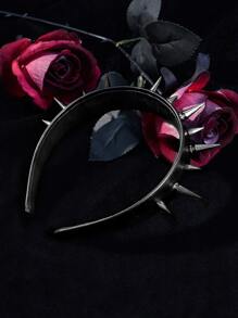 SHEIN ICON Diadema decorativa con picos, diadema para la calle y la escuela - Negro - Ver 6