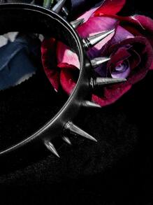 SHEIN ICON Diadema decorativa con picos, diadema para la calle y la escuela - Negro - Ver 3