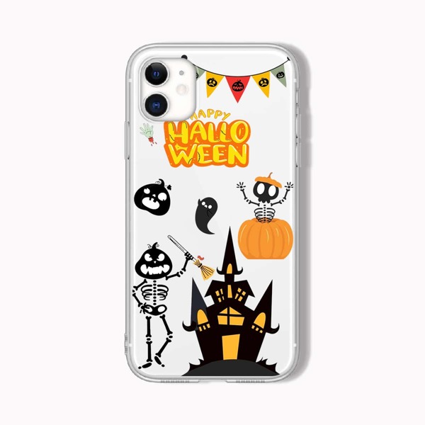 

Halloween Cartoon Graphic Phone Case, Multicolor