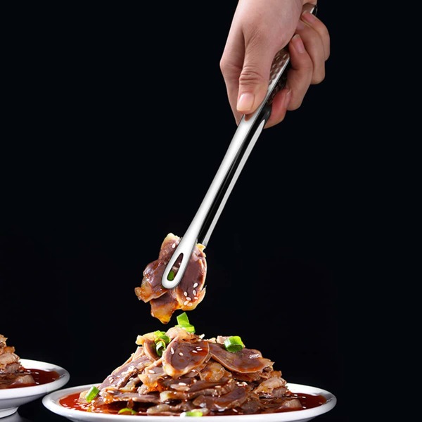 

1pc Stainless Steel Food Clip, Silver
