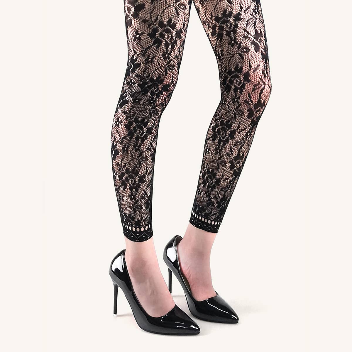 

Flower Detail Tights, Black