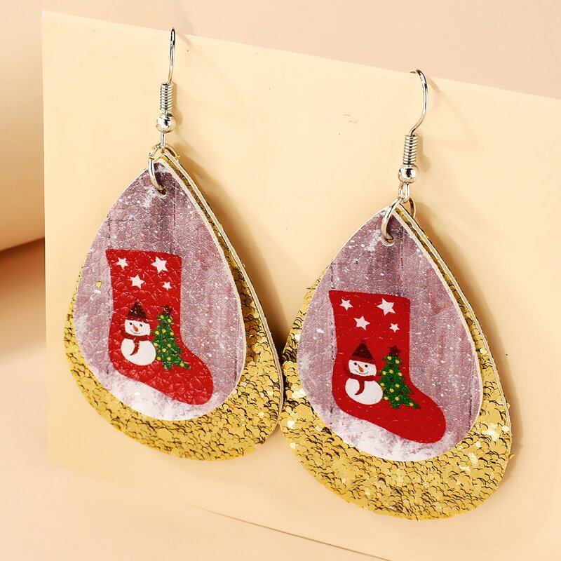 

Christmas Snowman Graphic Drop Earrings, Multicolor