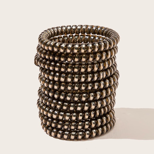 

10pcs Toddler Girls Coil Wire Hair Tie, Coffee brown