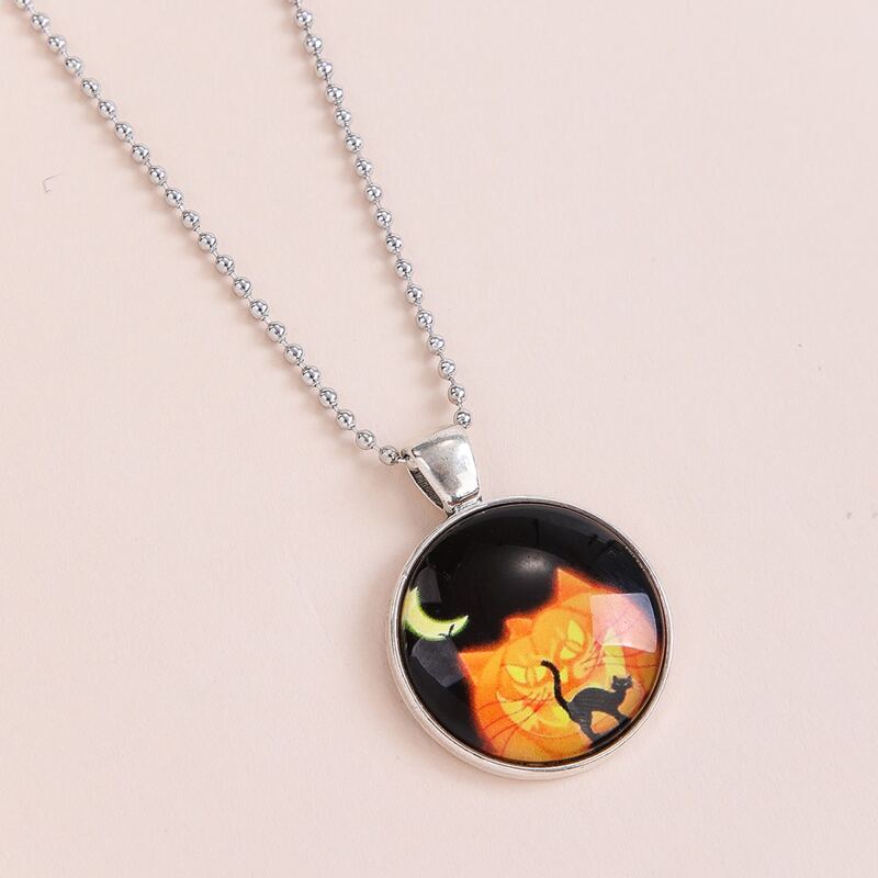 

Halloween Graphic Pendant Chain Necklace, Multicolor