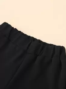 SHEIN Young Boy 1 szt. Modne, codzienne, jednokolorowe spodnie sportowe z elastyczną talią, jesień/zima