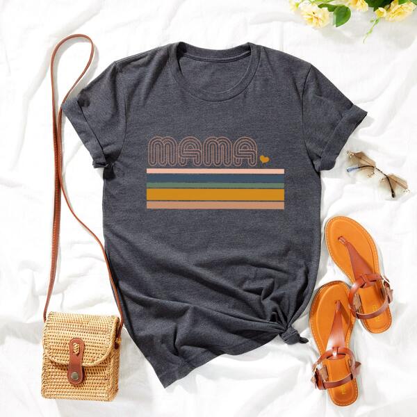 

Plus Letter Graphic Tee, Dark grey