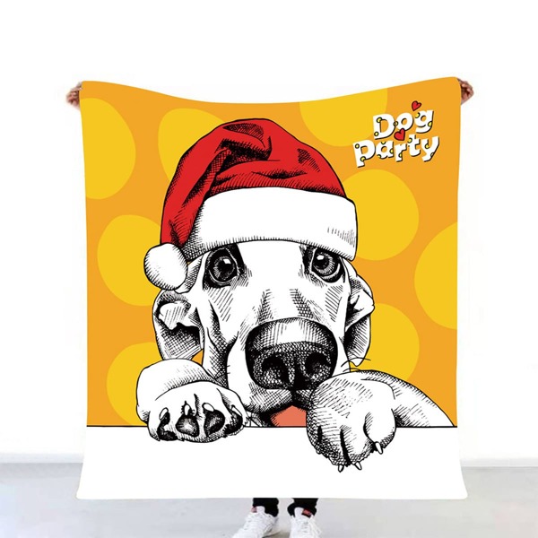 

Christmas Dog Print Blanket, Multicolor