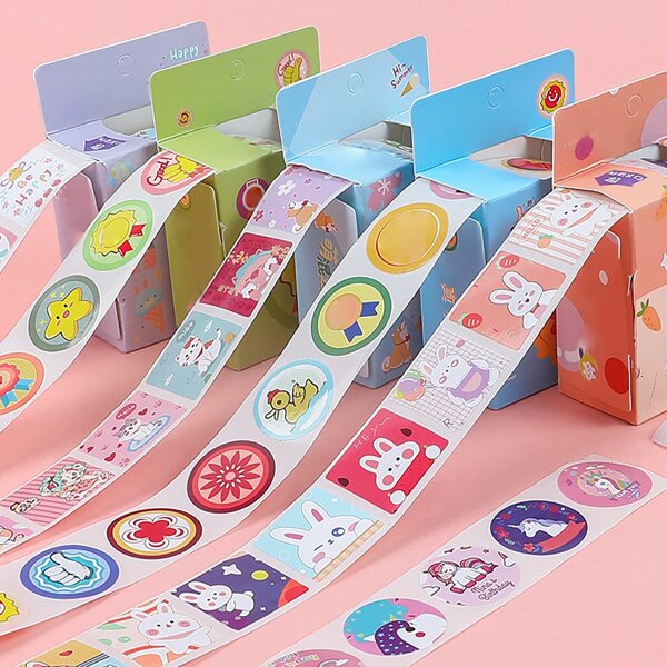 

1box Cartoon Graphic Random Sticker, Multicolor