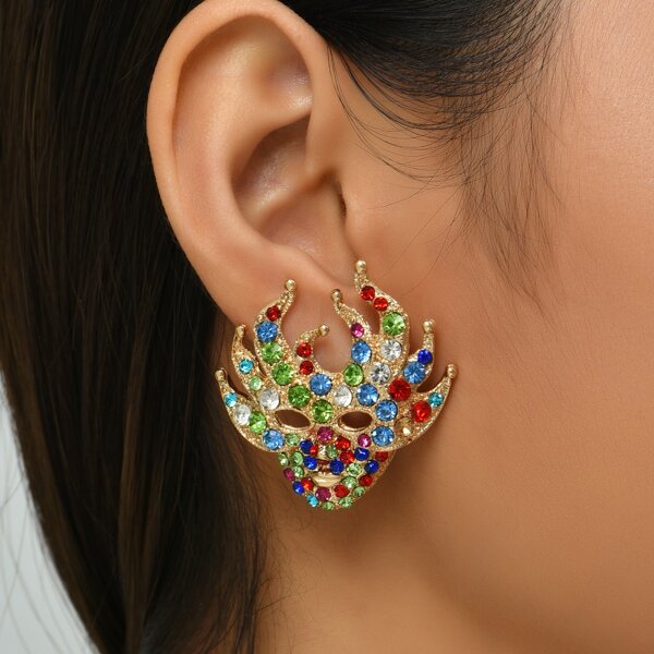 

Halloween Rhinestone Decor Earrings, Multicolor