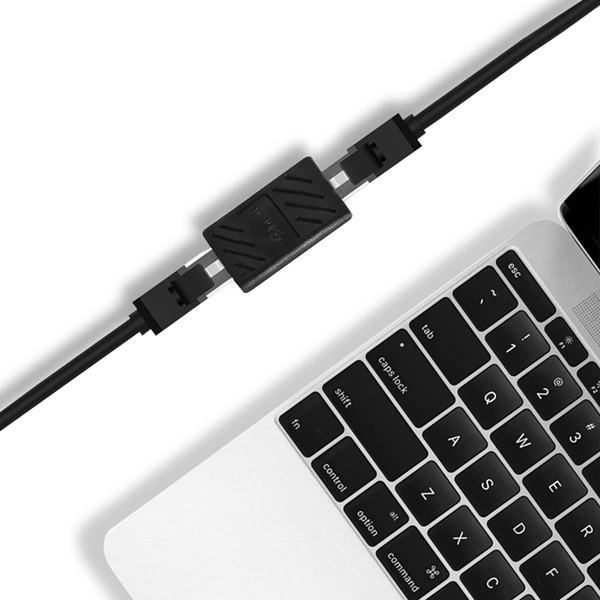 

Network Cable RJ45 Connector Adapter Cable Extender, Black