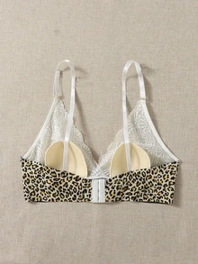 Sujetador de leopardo con encaje - Blanco - Ver 2