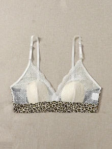 Sujetador de leopardo con encaje - Blanco - Ver 3