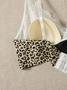 Sujetador de leopardo con encaje - Blanco - Ver 4