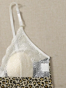 Sujetador de leopardo con encaje - Blanco - Ver 5