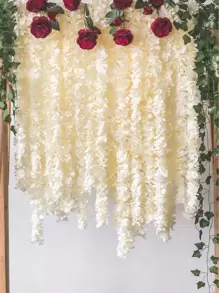 1 件 / 5 件 39 英寸人造丝紫藤藤蔓悬挂花桉树背景装饰花环家居户外婚礼拱门花园墙壁装饰、假植物、秋季装饰、房间、书桌、花园装饰、房间装饰用品 - 香檳色 - 查看 1