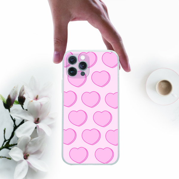 

Heart Print Phone Case, Multicolor