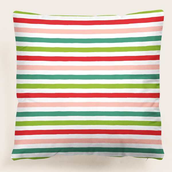 

Christmas Striped Cushion Cover Without Filler, Multicolor